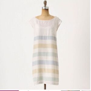 Anthropologie Odille 100% Silk Shore House Striped Dress NWT